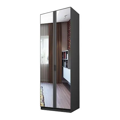 картинка Шкаф ЭКОН 2-х дверный распашной с полками с 2-мя зеркалами от магазина КУПИ КУПЕ